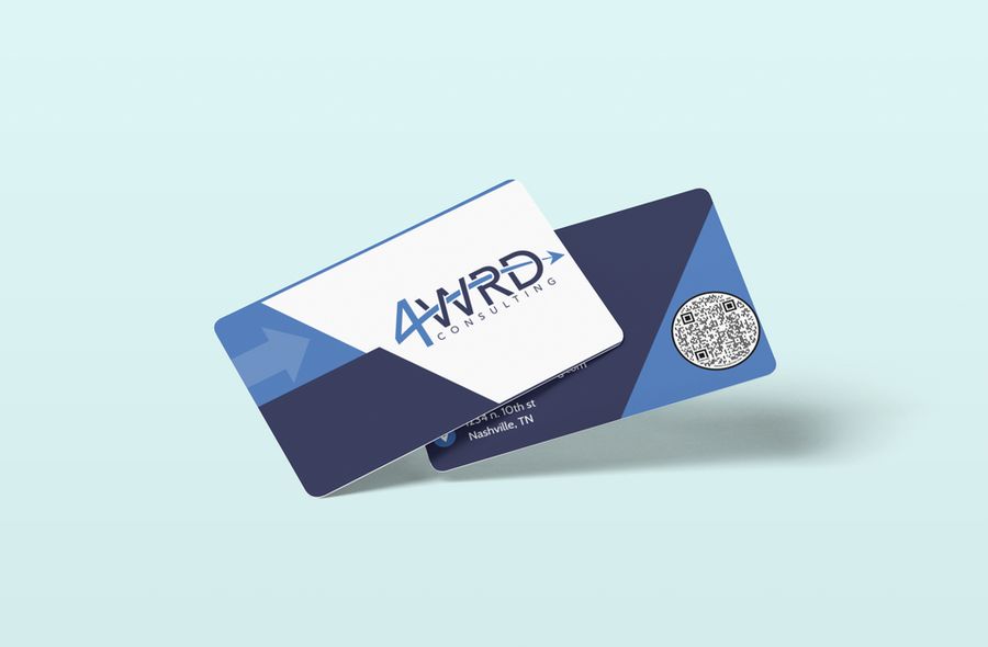 4WRD Consulting business cards with QR code
