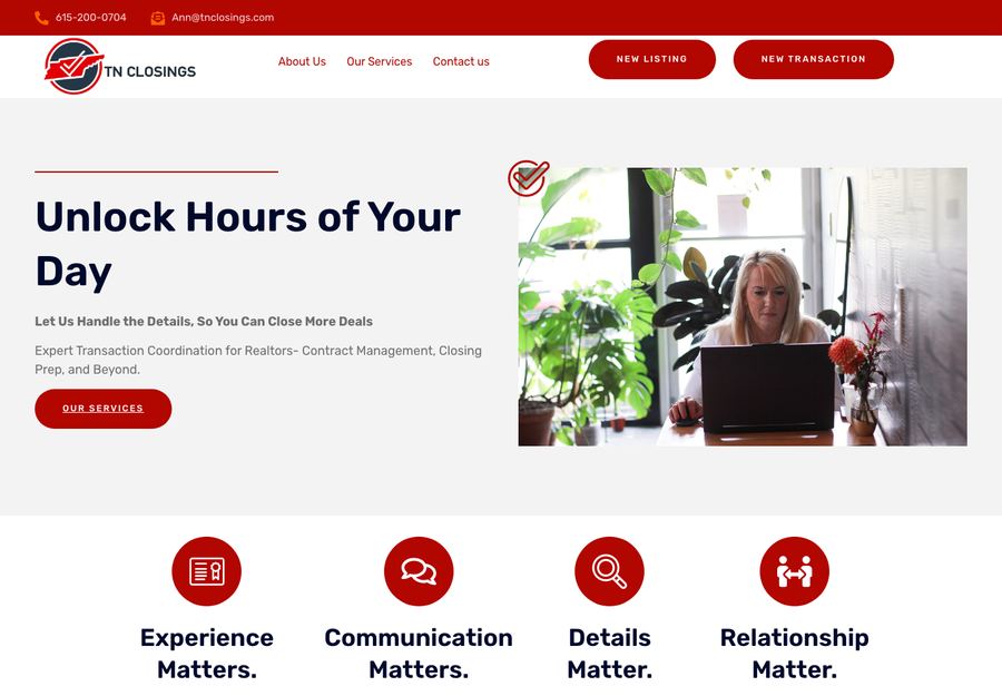 TN Closings website homepage